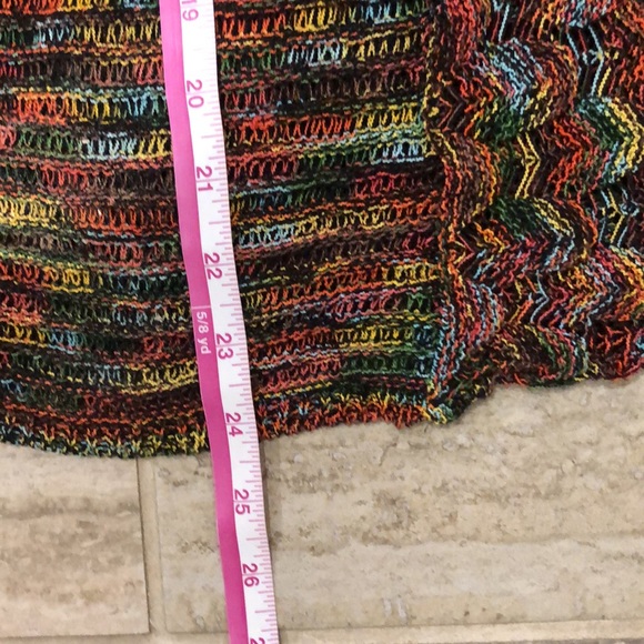 United States Sweaters  Multi  Colored Print Knit Open Cardigan Sweater Medium - Picture 11 of 12